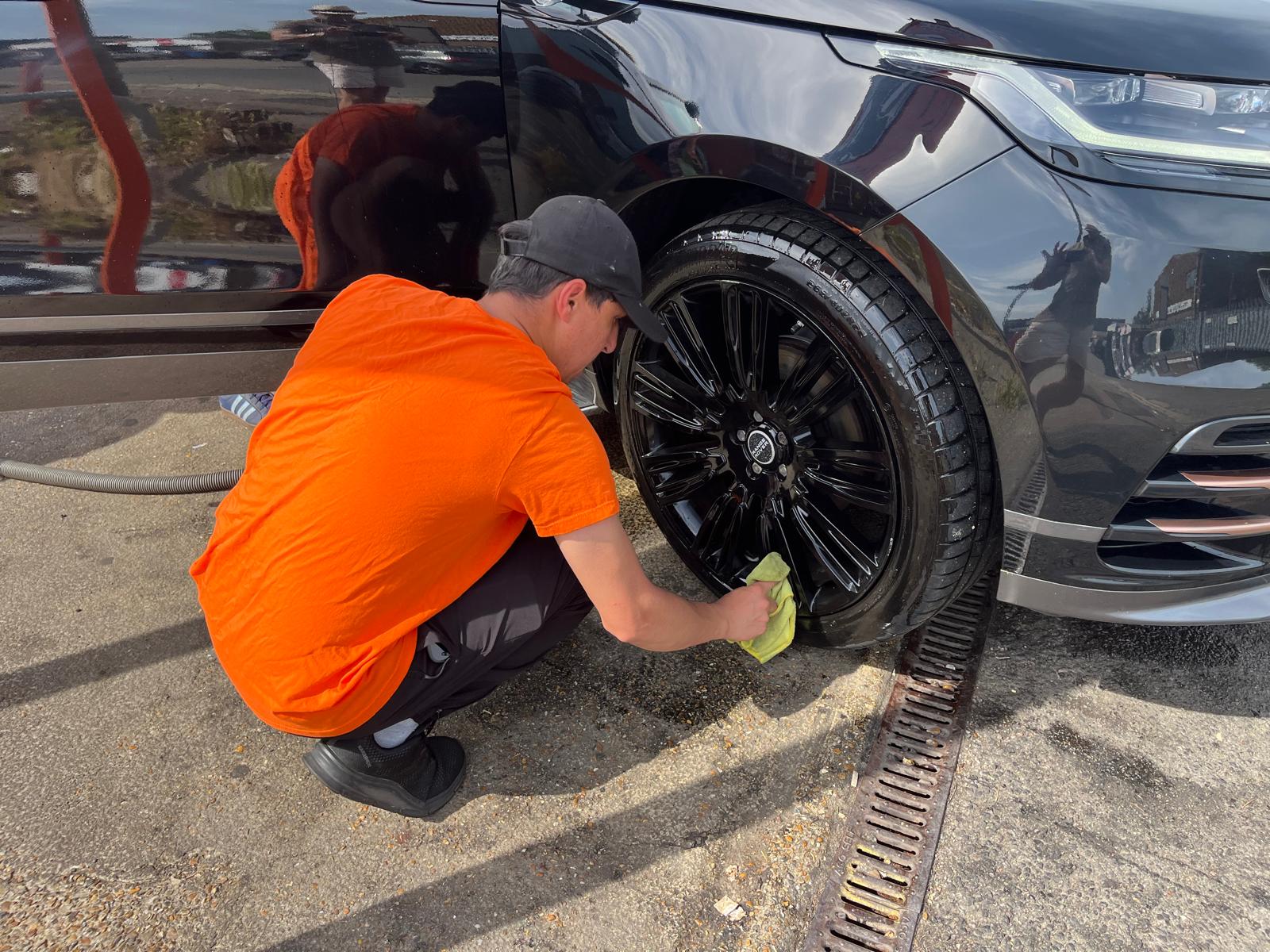 Tyre and alloy detail at Bubbles Car Spa